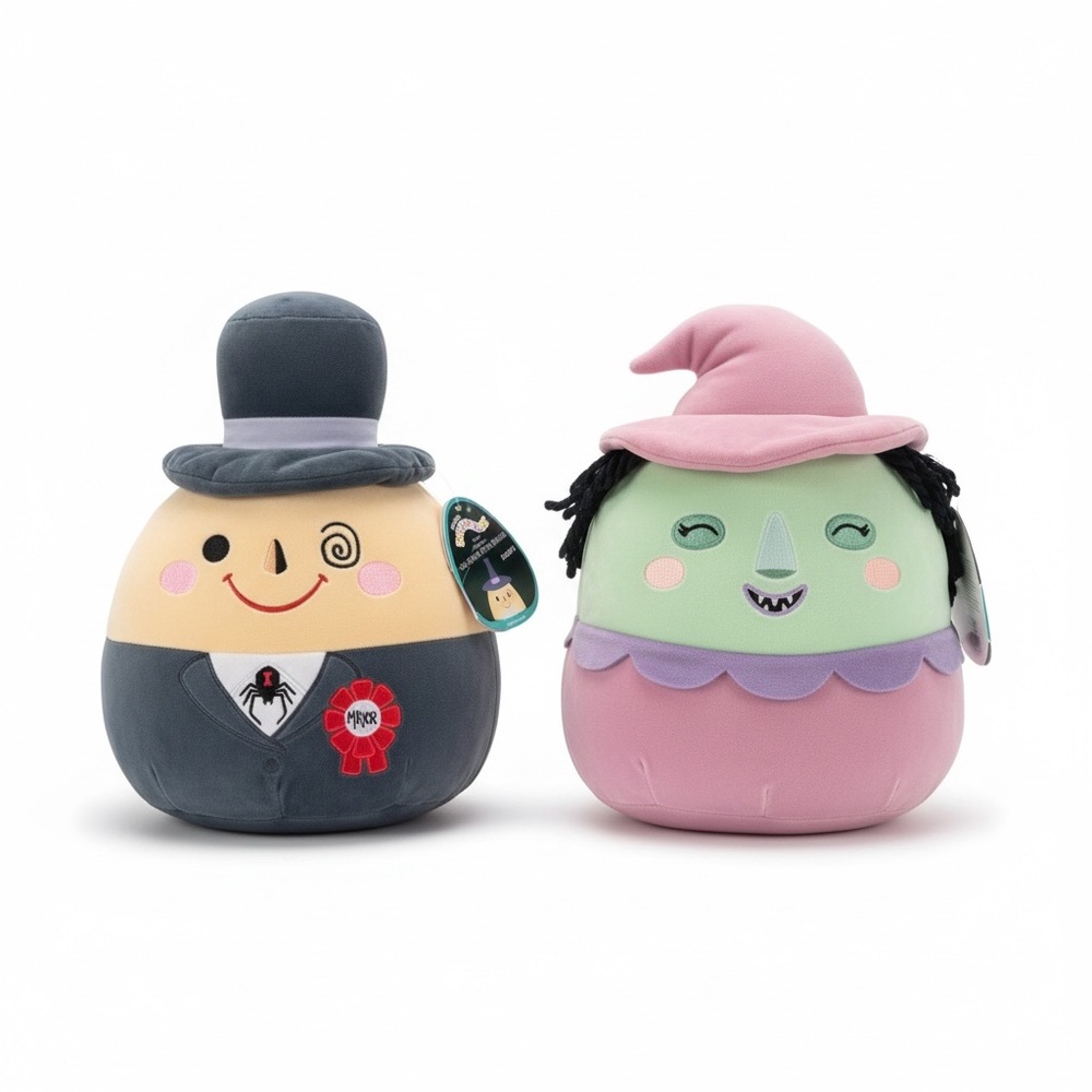 Squishmallows, Mayor and Shock, from The Nightmare Before Christmas.